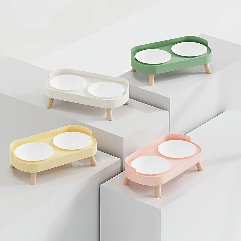 Double Bowl Design Pet Feeding Bowl