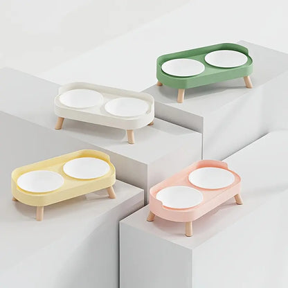 Double Bowl Design Pet Feeding Bowl