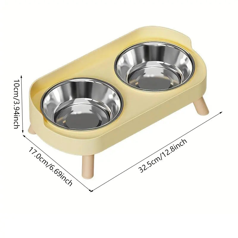 Double Bowl Design Pet Feeding Bowl