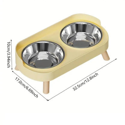 Double Bowl Design Pet Feeding Bowl