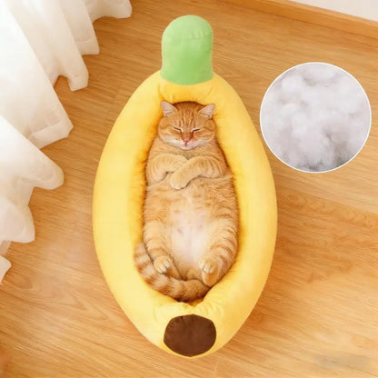 Cozy Up Your Furry Friend with the Banana Boat Detachable Pet Bed - Perfect for Small to Medium Cats and Dogs! 🐾🛏️✨