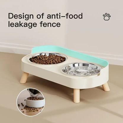 Double Bowl Design Pet Feeding Bowl