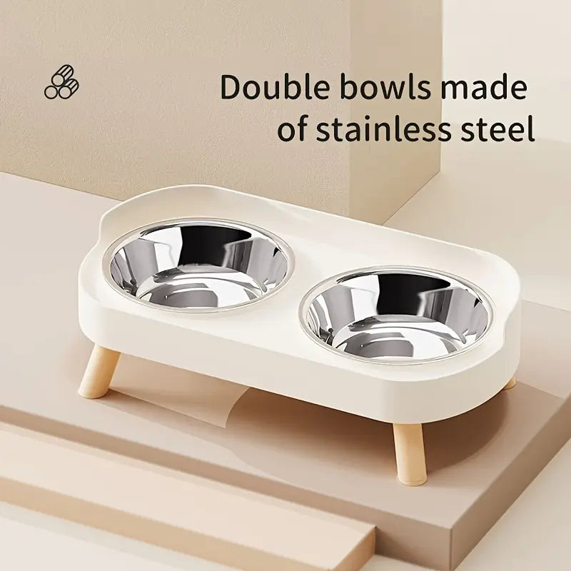 Double Bowl Design Pet Feeding Bowl