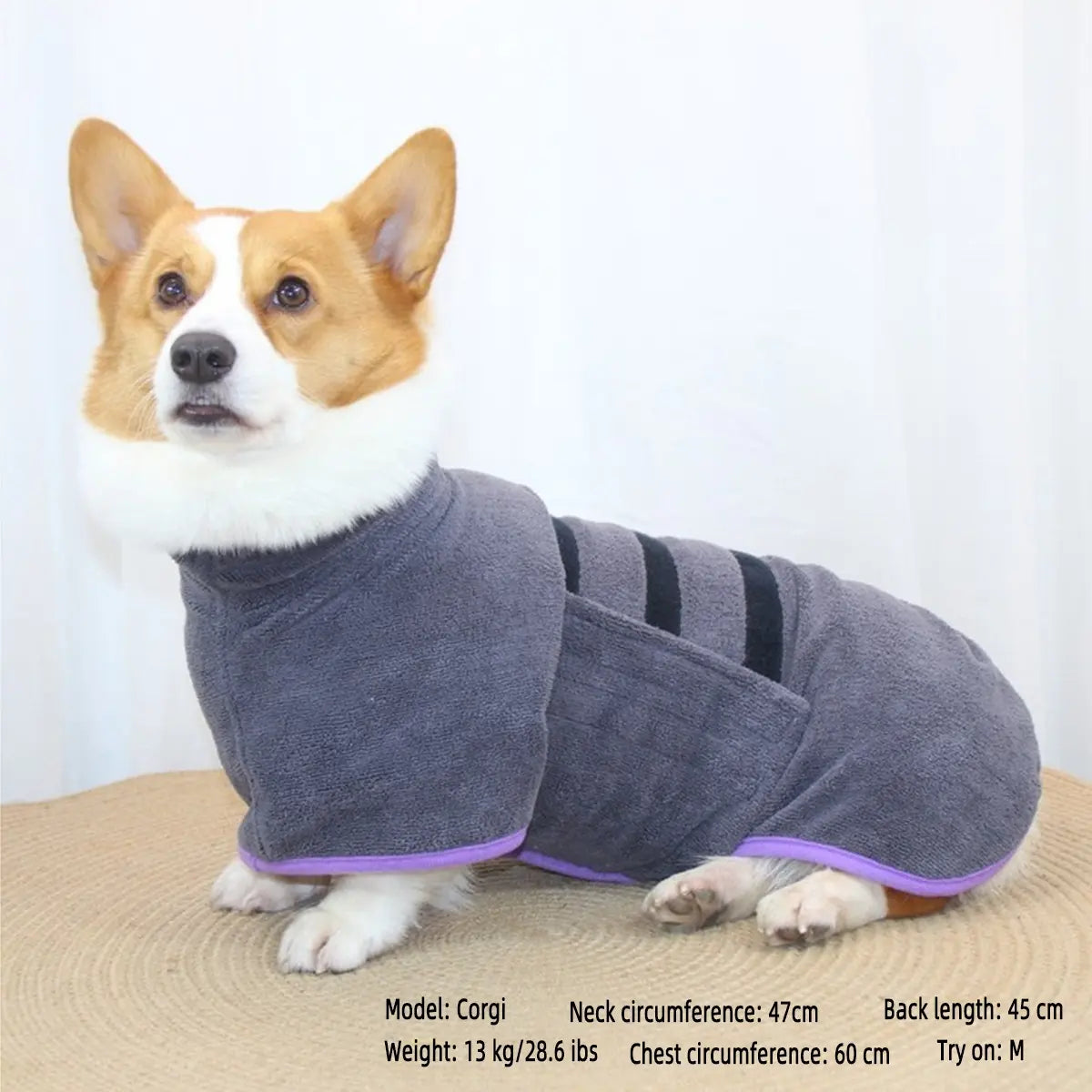 Quick-Dry Pet Bathrobe. Ideal for Cats Dogs
