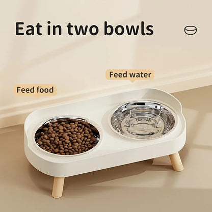 Double Bowl Design Pet Feeding Bowl