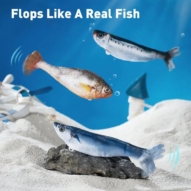 Ultra-Realistic Flopping Fish Cat Toys 3 Pack, Interactive Cat Toys for All Breeds