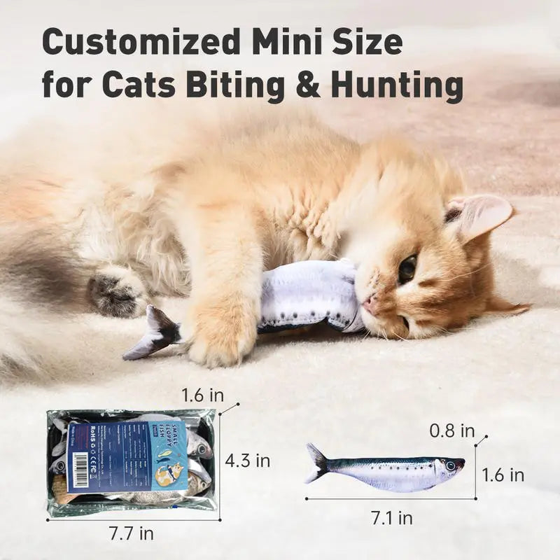 Ultra-Realistic Flopping Fish Cat Toys 3 Pack, Interactive Cat Toys for All Breeds