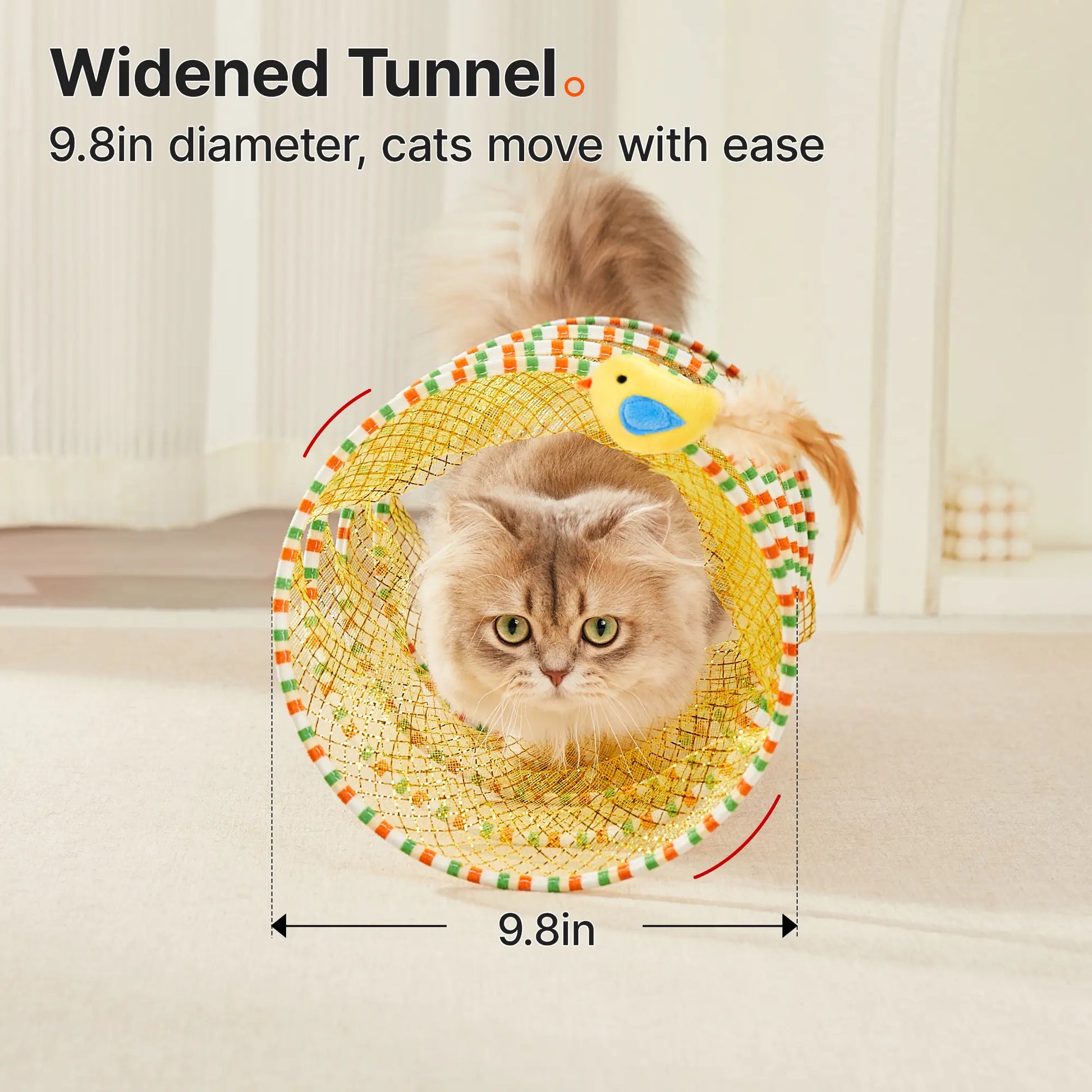 Unleash the Fun! 🐾 Potaroma Spiral Tunnel Cat Toy - Collapsible, Feathery & Jingly Playtime for Your Indoor Kitty! 🐱✨ 20 Inches of Adventure Awaits!